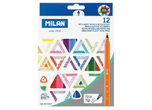 Stiften - kleurstiften - Milan - fijne punt - ergonomische grip - set van 12 assorti