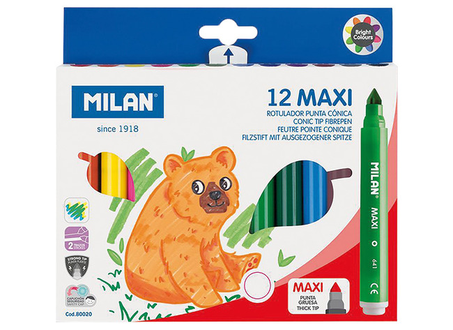 Stiften - kleurstiften - Milan - maxi - set van 12 assorti
