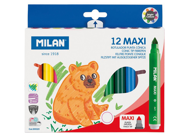 Stiften - kleurstiften - Milan - maxi - set van 12 assorti