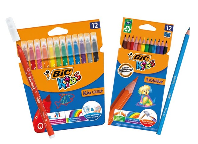 Stiften - kleurstiften - BIC Kids Coloring Pack MF - met gratis kleurpotloden - set van 24 assorti