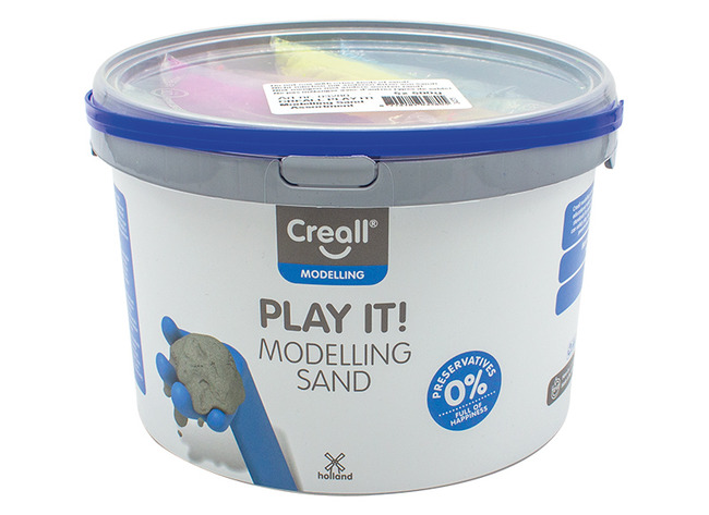 Zand - modelleerzand - Creall Play It! - 2500 g - boetseren - set van 5 assorti