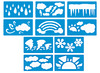 Sjablonen - Royclo - het weer - 13 x 23 cm - set van 6