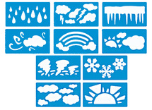 Sjablonen - Royclo - het weer - 13 x 23 cm - set van 6