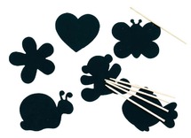 Figuren - vlinder, slak, beer, hart en meer - kraspapier - set van 10 assorti