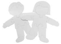 Puzzel - karton - blanco - puzzelfiguren - om te decoreren - per set