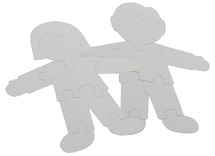 Karton - puzzel - blanco - puzzelfiguren - om te decoreren - per set