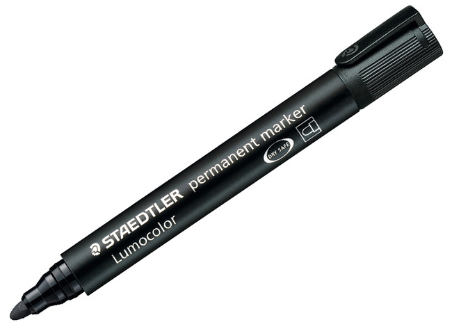 Stiften - permanent marker - Staedtler Lumocolor 352 - rond - zwart - set van 10