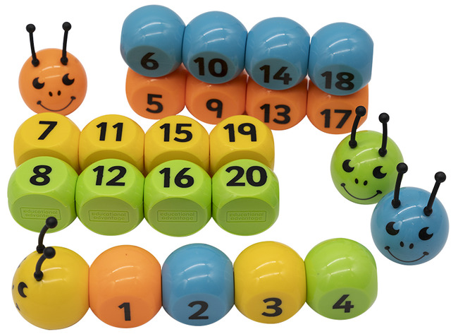 Spel - sorteerspel - Educational Advantage Magnetic Number Bugs 1-20 - getallenrups - getallenrijen - sorteren - per spel