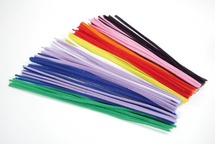 Chenilledraad - 6 mm x 50 cm - neon - set van 200