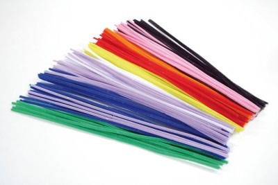 Chenilledraad - 6 mm x 50 cm - neon - set van 200