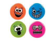 Cadeautje - springbal gekke gezichten - lichtgevend - set van 4 assorti