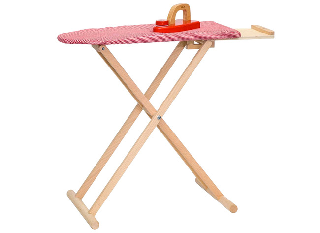 Poppenaccessoires - hout - Strijkplank met strijkijzer - per set