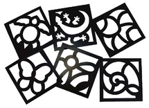 Raamfolie - figuren - Royclo - schildpad, vlinder, bloem en meer - set van 24 assorti