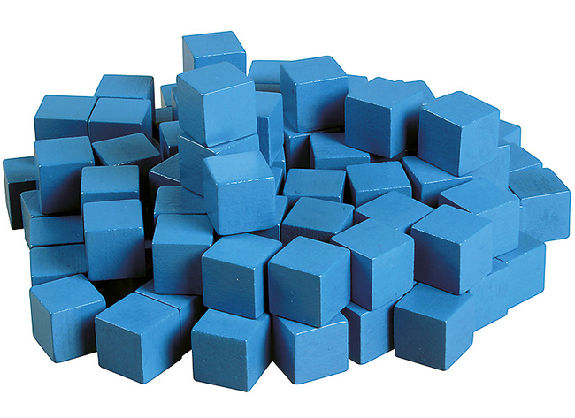 Rekenen - hulpmiddel - kwadraatraam - losse blokjes voor VH3844 - blauw of rood - set van 100