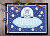 Schrijfspoor - sjabloon - lichtbord - alien - A3 - schrijfritmiek - per stuk