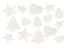 Karton - kerstvormen - figuren - blanco - set van 300 assorti