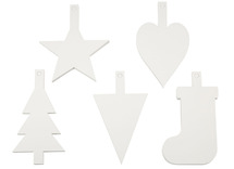 Karton - kerstfiguren - kerstvormen - blanco - set van 100 assorti