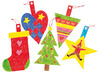 Figuren - karton - kerst - blanco - set van 100 assorti