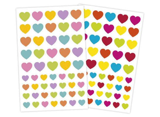 Stickers - Initial - hartjes - set van 212 assorti
