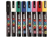 Stiften - verfstiften - Posca - PC5M - basiskleuren - set van 8 assorti