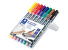 Stiften - voor transparanten of doorzichtige bladen - permanent - medium - verschillende kleuren - set van 8