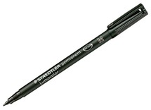 Stiften - schrijfstiften - Staedtler Lumocolor Permanent - medium - zwart - voor transparanten of doorzichtige bladen - per stuk