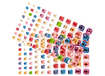 Decoratie - edelstenen - strass - vierkant - set van 168 assorti