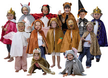 Kleding - verkleedcapes - fee, lieveheersbeestje, koning, olifant en meer - set van 13 assorti
