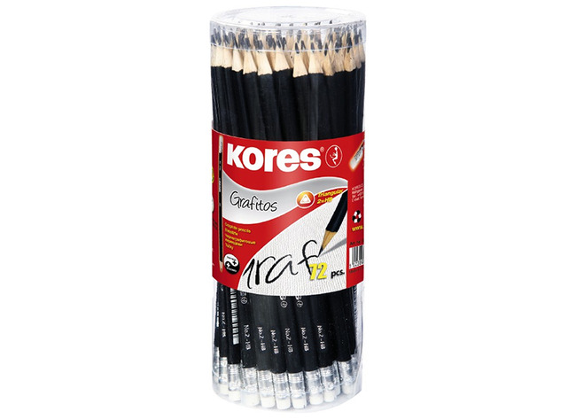 Potloden - Kores - driekantig - met gom - voordeelpakket - set van 72