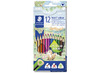 Potloden - kleurpotloden - Staedtler Noris Colour - driehoekig - etui - set van 12 assorti