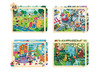 Puzzel - inlegpuzzel - Akros - omgeving - 48 stukjes - hout - set van 4 assorti
