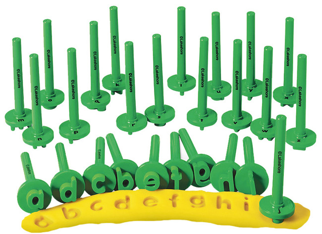 Stempels - kleistempels - Lakeshore Learning Dough Stampers - kleine letters - boetseren - set van 26