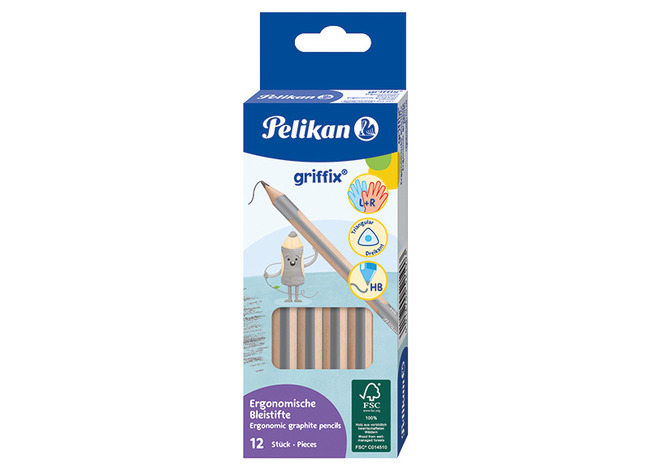Potloden - grafietpotloden - Pelikan griffix - HB - driehoekig - dik - set van 12