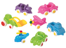 Speelgoed - voertuigen - Viking Toys Mini Chubbies - auto's - kunststof - set van 7 assorti