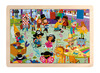 Puzzel - themapuzzel - feest op school - kerstmis, carnaval, verjaardag, schoolfeest - hout - set van 4 assorti