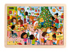 Puzzel - themapuzzel - feest op school - kerstmis, carnaval, verjaardag, schoolfeest - hout - set van 4 assorti