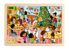 Themapuzzel - feest op school - kerstmis, carnaval, verjaardag, schoolfeest - hout - set van 4 assorti