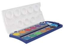 Verf - plakkaatverf - Pelikan K12 - in napjes met tube wit - 12 kleuren - per stuk