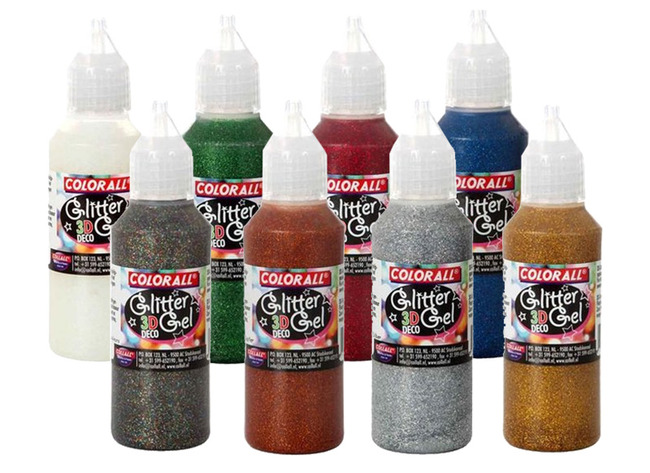 Gel pailleté - glitter gel - glitterglue - 3d - 8 x 50 ml