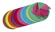Knutselpapier - vouwbladen - intensieve kleuren - rond - patronen - 15 cm diameter - assortiment van 100