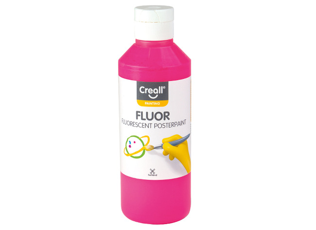 Verf - plakkaatverf - Creall Fluor - fluo - 250 ml - roze - per stuk