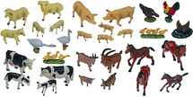 Speelgoed dieren - boerderijdieren - assortiment van 34