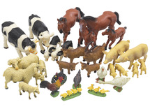 Speelgoed dieren - boerderijdieren - set van 35 assorti