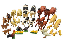 Speelgoed dieren - boerderijdieren - set van 34 assorti