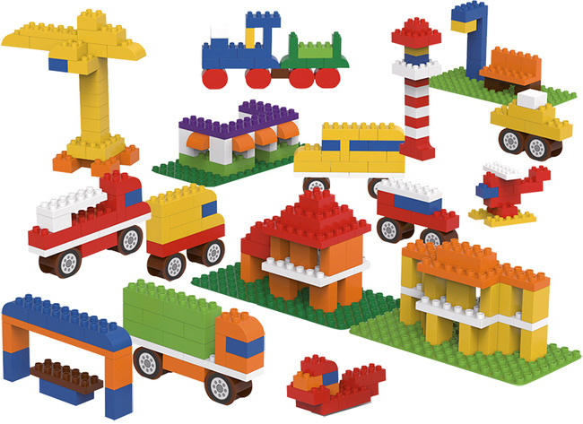 Bouwset - blokken - Biobuddi - stad - set van 251 assorti