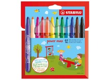 Stiften - kleurstiften - Stabilo - Power Max - set van 12 assorti