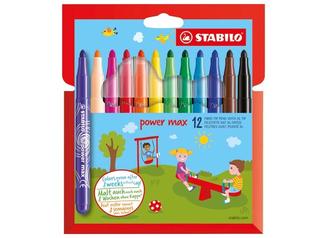 Marqueurs - marqueurs de couleur - Stabilo Power Max - set de 12 assorti