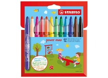Stiften - kleurstiften - Stabilo - Power Max - set van 12 assorti