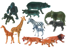 Speelgoed dieren - wilde dieren - moeder en jong - set van 13 assorti