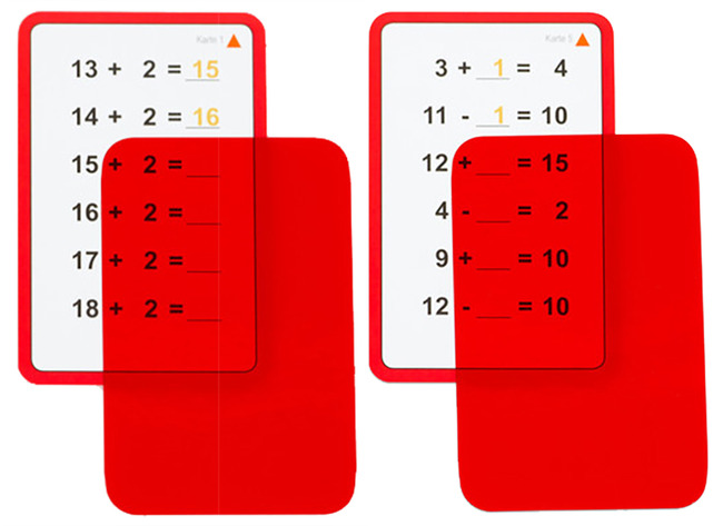 Rekenkaarten - magische kaarten - plus - min - tot 20 - set 1 - per set